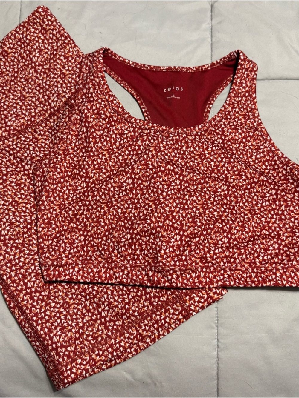 ZELOS sports bra and active shorts set